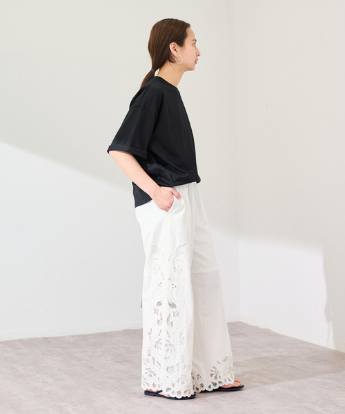 tシャツ ATON/エイトン SUVIN 60/2 WIDE SLEEVE T-SHIRT レディースの画像