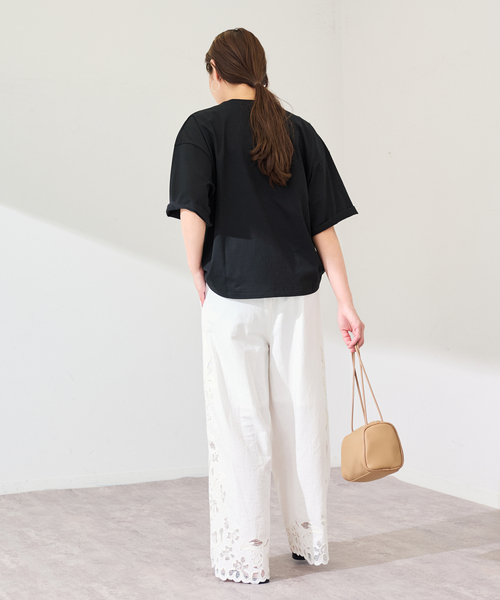 tシャツ ATON/エイトン SUVIN 60/2 WIDE SLEEVE T-SHIRT レディースの画像