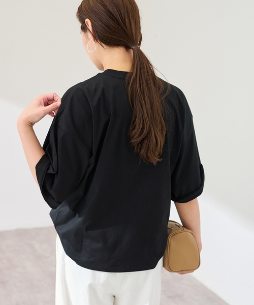 tシャツ ATON/エイトン SUVIN 60/2 WIDE SLEEVE T-SHIRT レディースの画像
