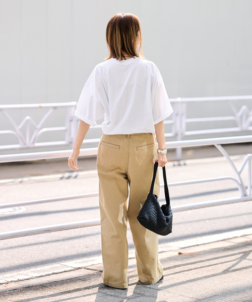 tシャツ ATON/エイトン SUVIN 60/2 WIDE SLEEVE T-SHIRT レディースの画像