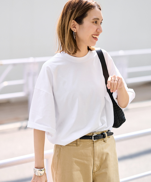 tシャツ ATON/エイトン SUVIN 60/2 WIDE SLEEVE T-SHIRT レディースの画像