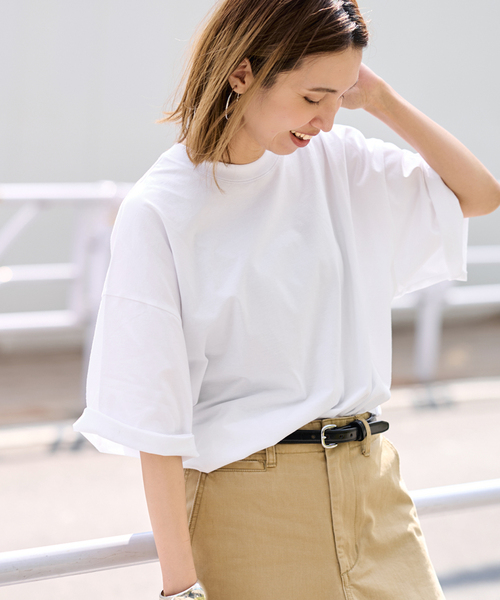 tシャツ ATON/エイトン SUVIN 60/2 WIDE SLEEVE T-SHIRT レディースの画像