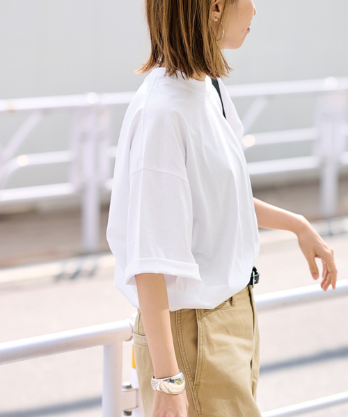 tシャツ ATON/エイトン SUVIN 60/2 WIDE SLEEVE T-SHIRT レディースの画像