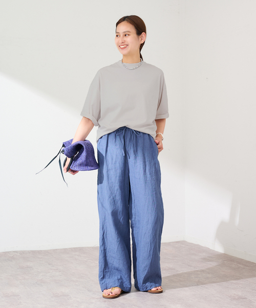 tシャツ ATON/エイトン SUVIN 60/2 WIDE SLEEVE T-SHIRT レディースの画像