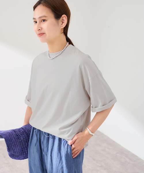 tシャツ ATON/エイトン SUVIN 60/2 WIDE SLEEVE T-SHIRT レディースの画像