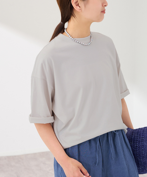 tシャツ ATON/エイトン SUVIN 60/2 WIDE SLEEVE T-SHIRT レディースの画像