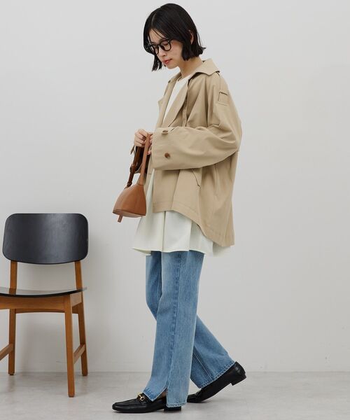 「AMERICAN HOLIC」 トレンチコート L ライトカーキ レディース_画像8