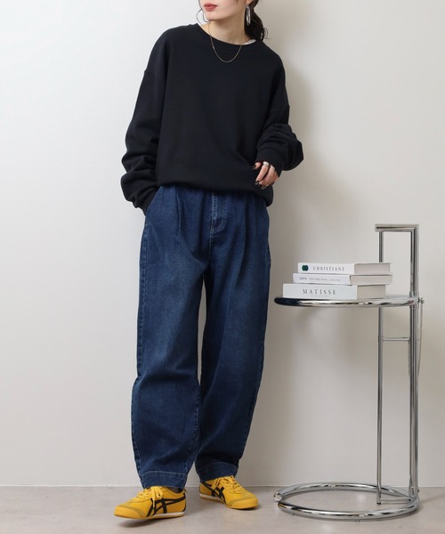 「FUNALIVE」 デニムパンツ L インディゴブルー レディース_画像6