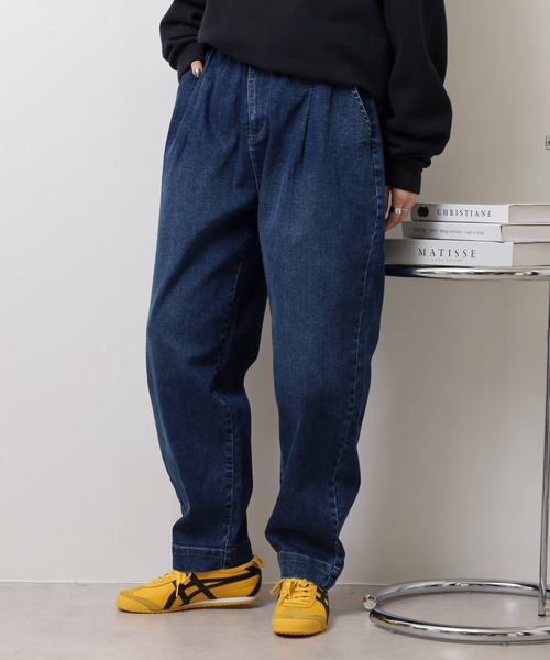 「FUNALIVE」 デニムパンツ L インディゴブルー レディース_画像7