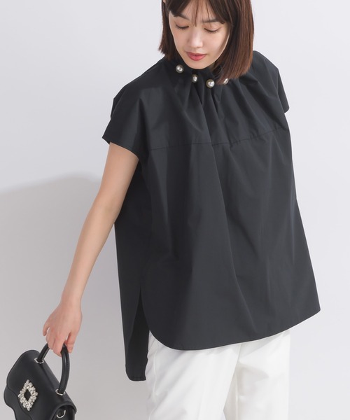 「PICCIN PERLA」 半袖ブラウス M ブラック レディース_画像5