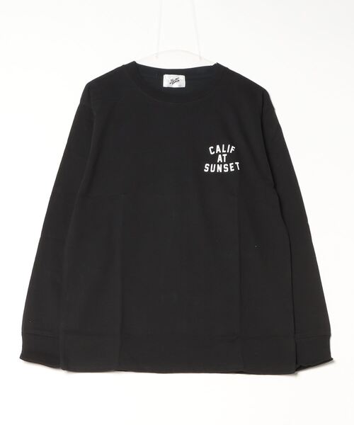 Bling Leads tシャツ 16/- 天竺 パームプリント クルーネック フロント