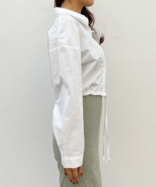 【新品】ウエストリボンショートブラウス esutoreja（エストレジャ） ブラウス シャツ ウエストリボンショート