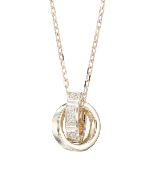 ネックレス 「生産終了モデル」“Petite Modern”プチネックレス（ダブルリング）/K10ゴールド「LION HEART / ライオンハート」の画像