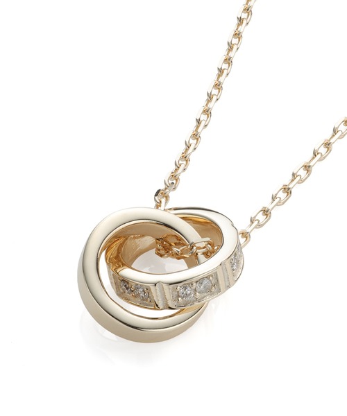 ネックレス 「生産終了モデル」“Petite Modern”プチネックレス（ダブルリング）/K10ゴールド「LION HEART / ライオンハート」の画像