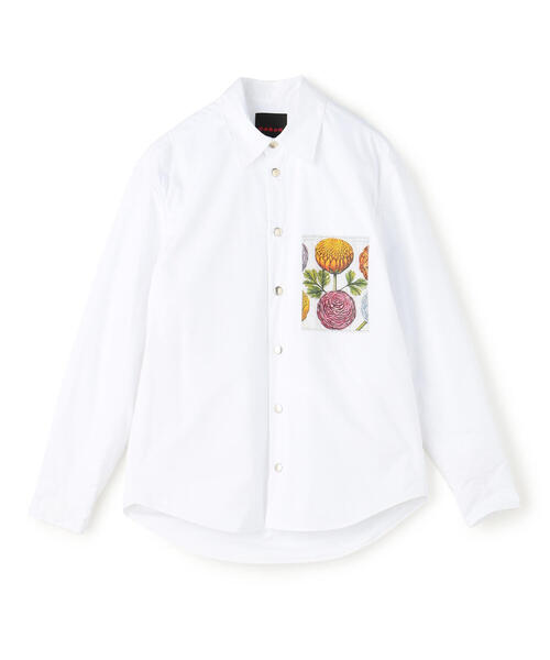 美品 CABaN コットンタイプライター パデットアートシャツブルゾン M シャツ ブラウス CABaN コットンタイプライター パデットアート