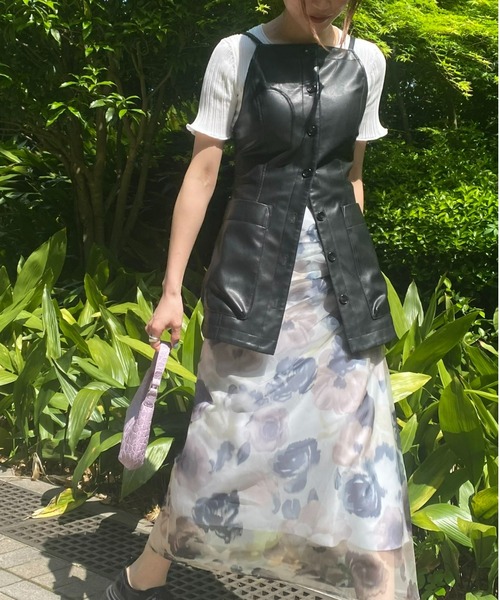ブラウス シャツ フェイクレザーキャミトップ / Faux Leather Cami Top レディース