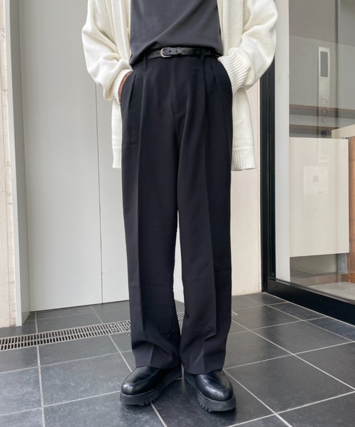 WEGO パンツ スラックス WEGO/ベルト付きワイドスラックス
