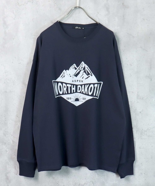 SHISKY（シスキー） tシャツ フロッキープリント長袖Tシャツ メンズ