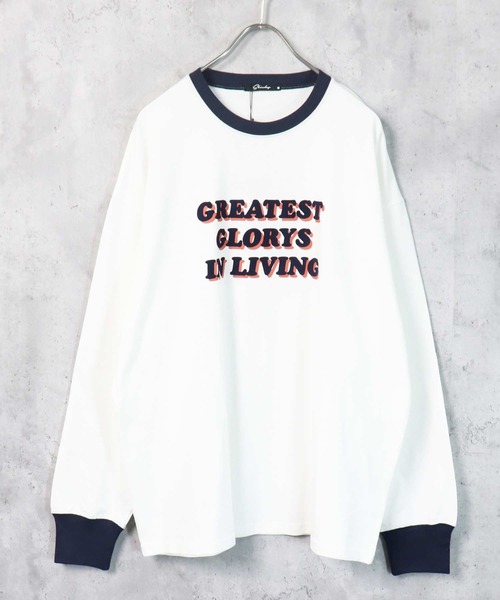 SHISKY（シスキー） tシャツ フロッキープリント長袖Tシャツ メンズ