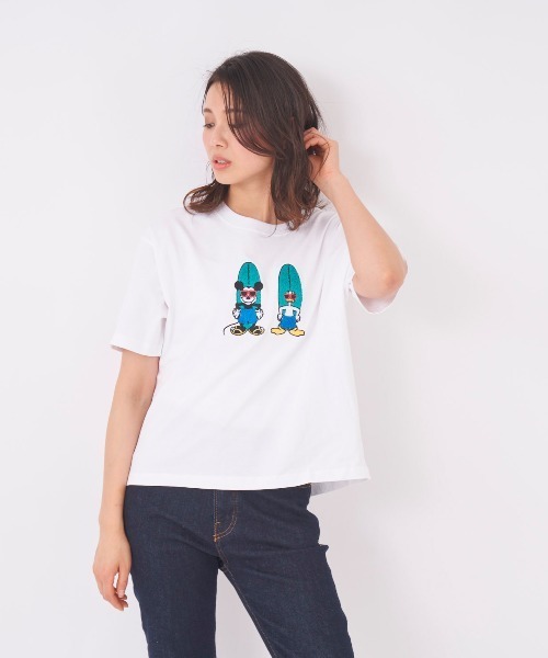 Disney tシャツ 「OP:オーピー」レディース半袖Tシャツ ミッキー