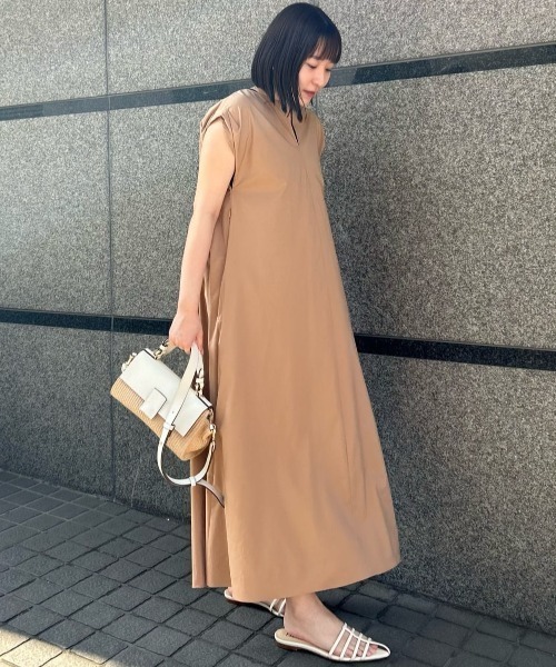 allureville シルキーポリエステルワンピース 半袖 allureville ワンピース シルキーポリエステルワンピース