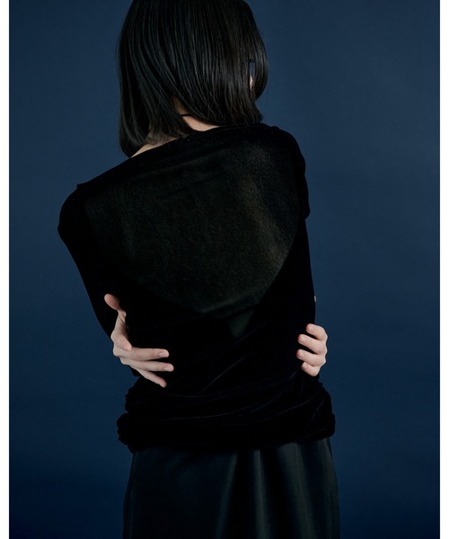 MIESROHE tシャツ ワンショルドレープフロッキーチュールTOPS