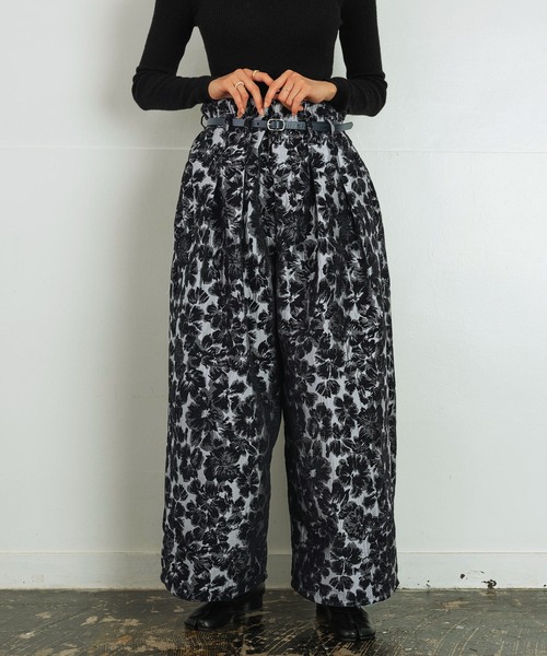 Aphlotus パンツ ワイドバギーパンツ(ダック/ジャガード) メンズ