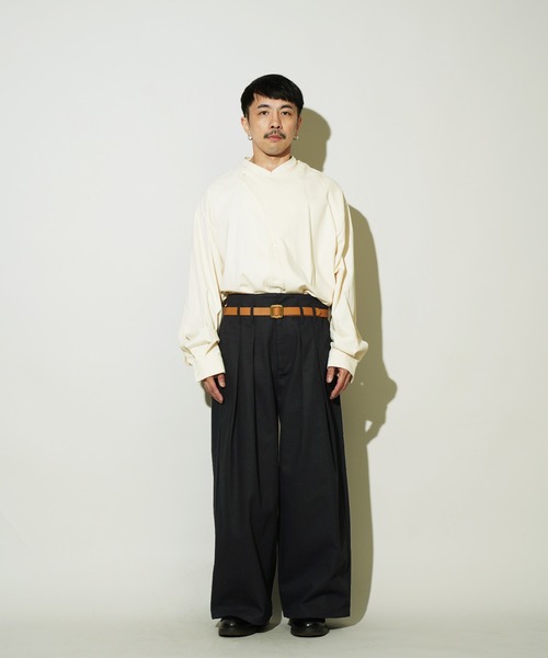 Aphlotus パンツ ワイドバギーパンツ(ダック/ジャガード) メンズ