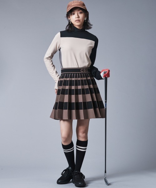 CHIC STYLE tシャツ 配色ハイネックカットソープルオーバー