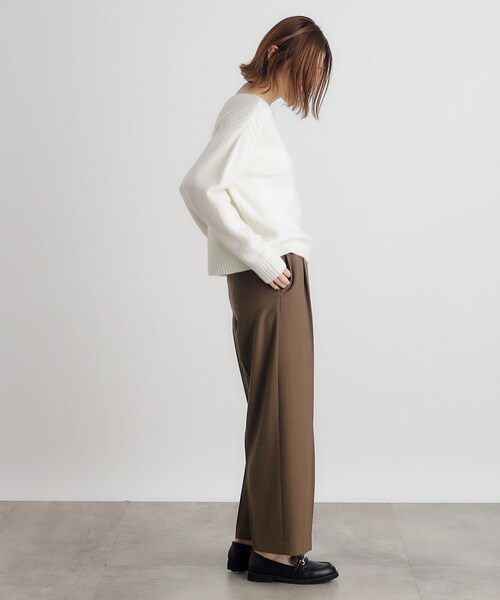 新品 INCOTEX シャークスキン ダークブラウン スラックス シャークスキン裏起毛スラックスパンツ（フルレングスパンツ） | grove