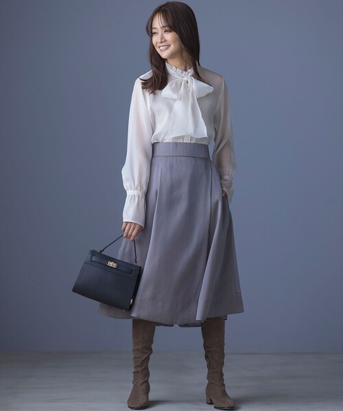 組曲（KUMIKYOKU） ブラウス シャツ シャイニーオーガン ボウタイ付き