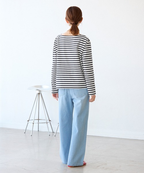 ROPE' PICNIC（ロペ ピクニック） tシャツ 刺繍入りボーダーカット