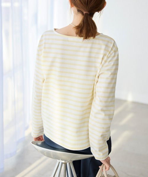 argue ボーダートップス ROPE' PICNIC tシャツ 刺繍入りボーダーカットトップス