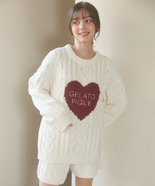 gelato pique ルームウェア ハート gelato pique パジャマ ルームウェア ハートアランプルオーバー