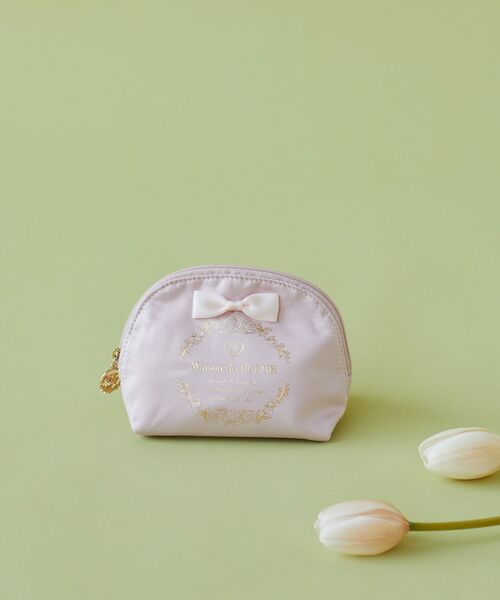 Maison de FLEUR（メゾンドフルール） ポーチ サテンリボンラウンド