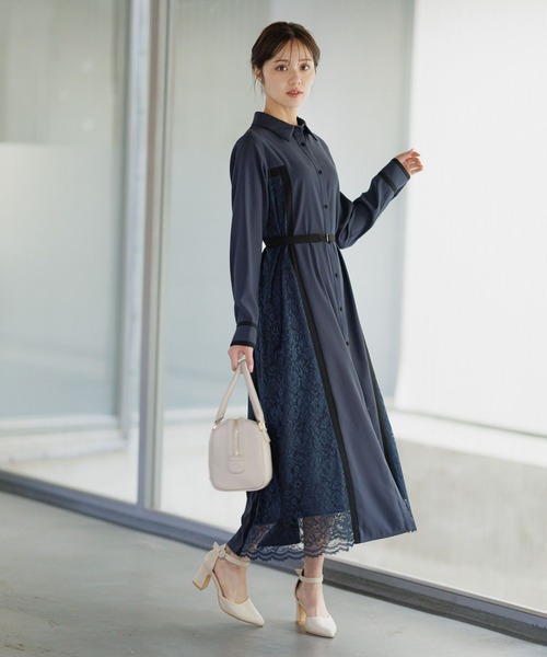 Andemiu 人気商品 サイドプリーツワンピース キリカエ バイカラー 楽天市場】【SALE／50%OFF】サイドプリーツワンピース7分袖