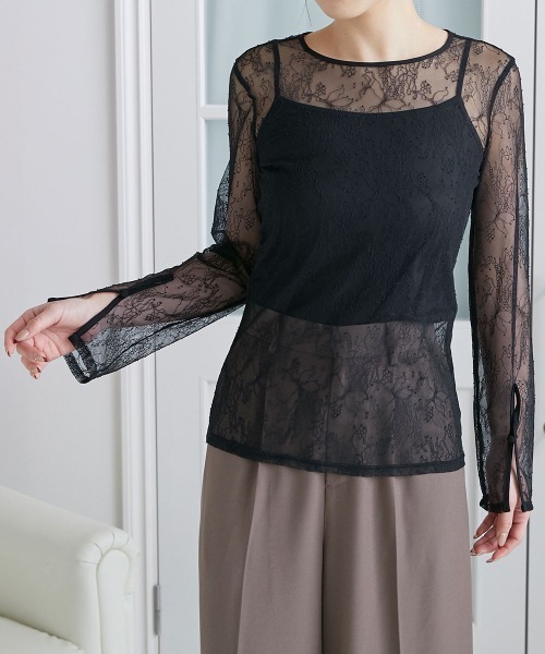 Jolie et Jolie（ジョリー エ ジョリー） tシャツ 袖スリットシアー