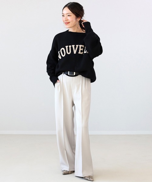 Aletta vita パンツ ダブルクロスセンターシームワイドパンツ