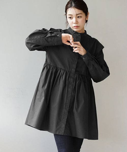 e-zakkamania stores ブラウス シャツ ショルダータック フレア