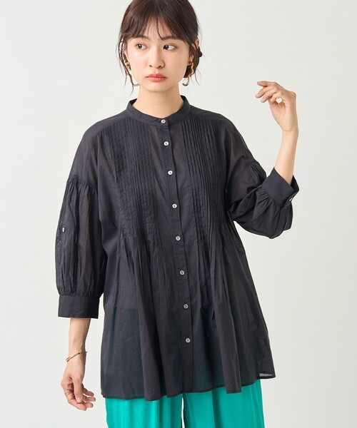 「FREAK'S STORE」 7分袖シャツ フリ- ブラック レディース FREAK'S STORE 「FREAK'S STORE」 7分袖ブラウス フリ- ブラック