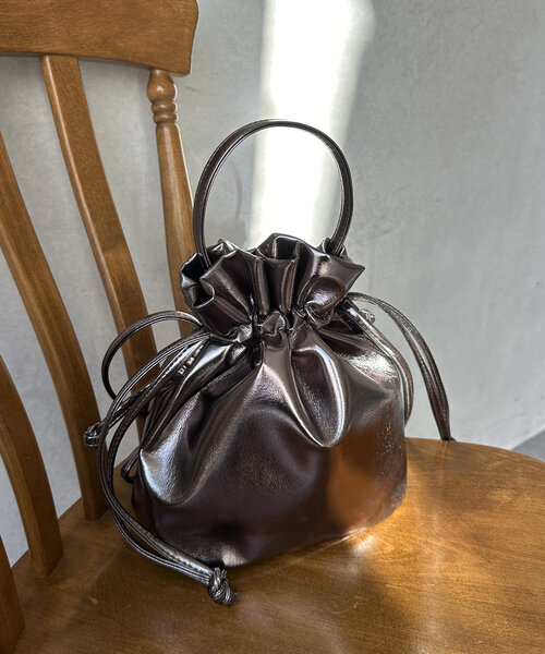 Chez toi トートバッグ メタリック巾着ショルダー レディース