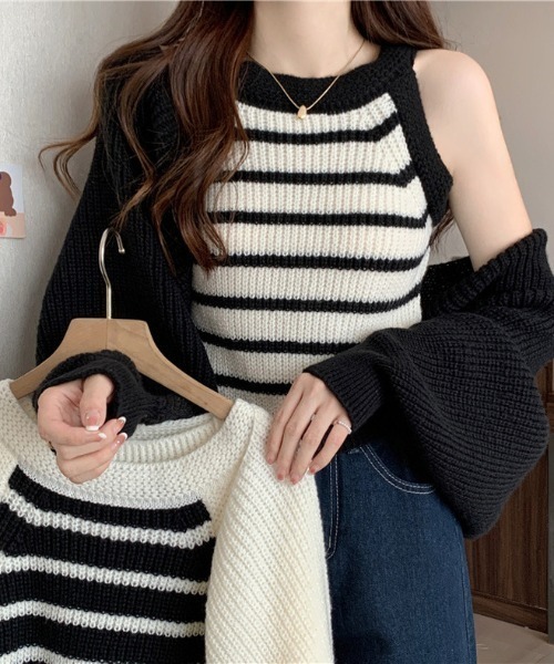 「DIAVEL」 ニットボレロ M ブラック レディース_画像3