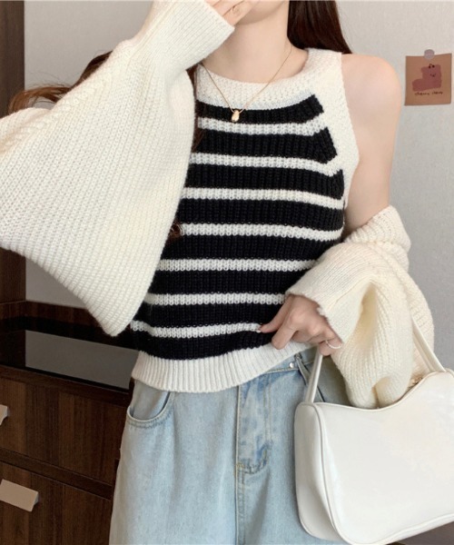 「DIAVEL」 ニットボレロ M ブラック レディース_画像7