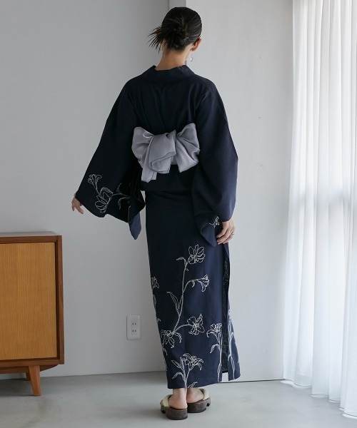 花柄 浴衣 ハンドメイド Rew-You 浴衣 花柄 小花柄 くすみカラー 大人かわいい ギャル