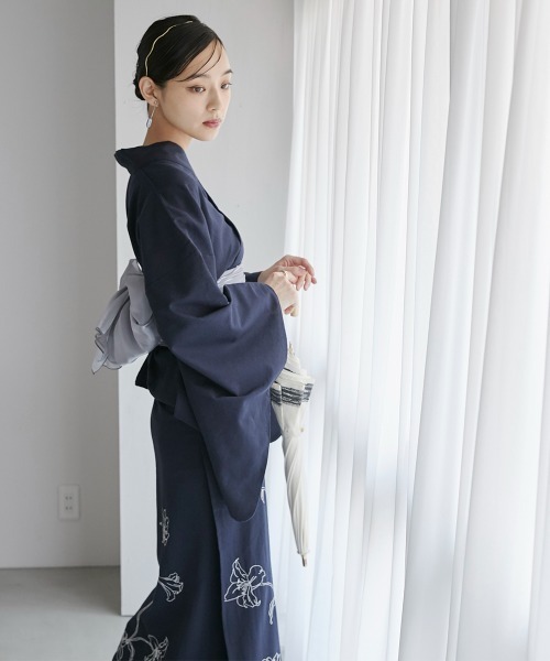 Neina 浴衣 「浴衣」花柄デザイン刺しゅう浴衣セット（ゆかた＋