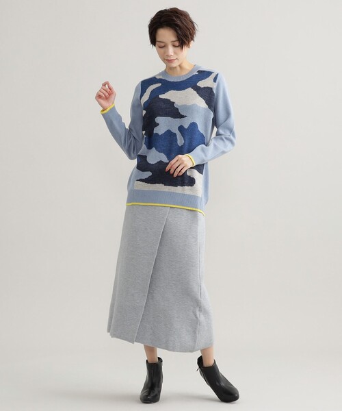 「EVEX by KRIZIA」 長袖ニット 42 ベージュ レディース_画像7