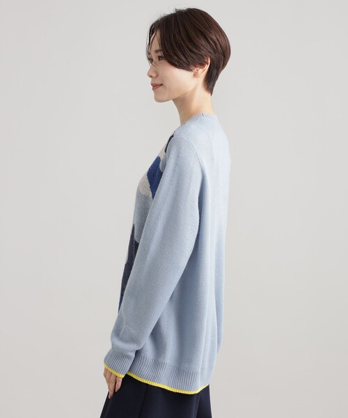 「EVEX by KRIZIA」 長袖ニット 42 ベージュ レディース_画像9