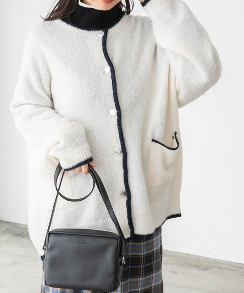 「BONLECILL」 ニットカーディガン FREE ブラウン レディース_画像2