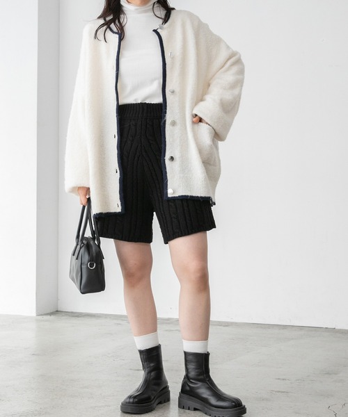 「BONLECILL」 ニットカーディガン FREE ブラウン レディース_画像8