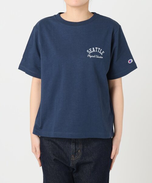 tシャツ 「キシリトール加工」Champion/チャンピオン SLOBE別注 ロゴTシャツ レディース Champion tシャツ 「キシリトール加工」Champion/チャンピオン